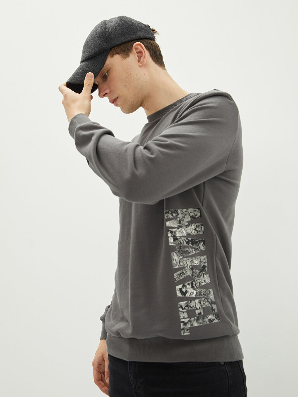 XSIDE Crew Neck Long Sleeve Marvel Printed Men's Sweatshirt -W1G005Z8-EXQ