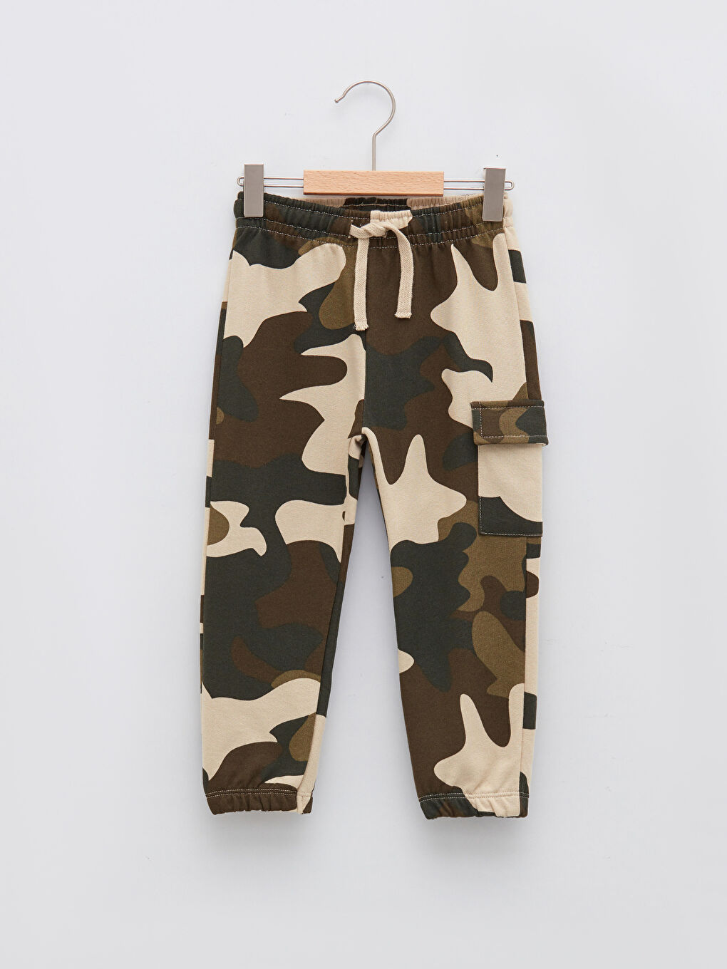 Haki Beli Lastikli Kamuflaj Baskılı Pamuklu Erkek Bebek Eşofman Alt