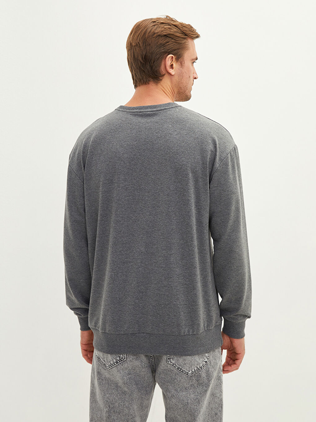 Crew Neck Long Sleeve Printed Men's Sweatshirt-4