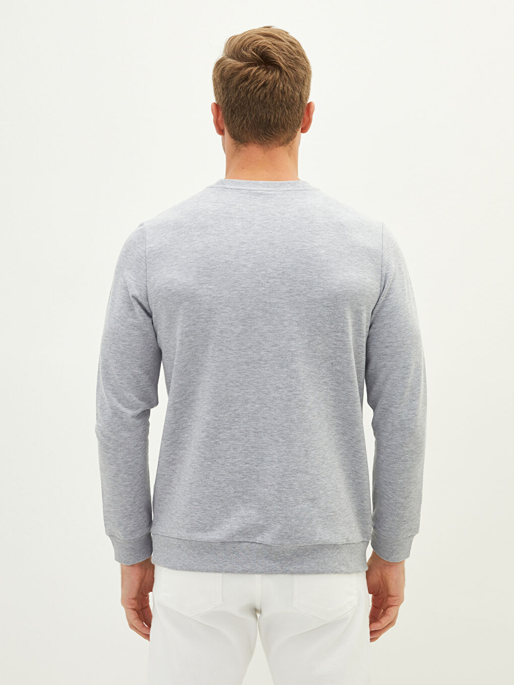 Rundhalsausschnitt Langarm Bedrucktes Herren-Sweatshirt-4