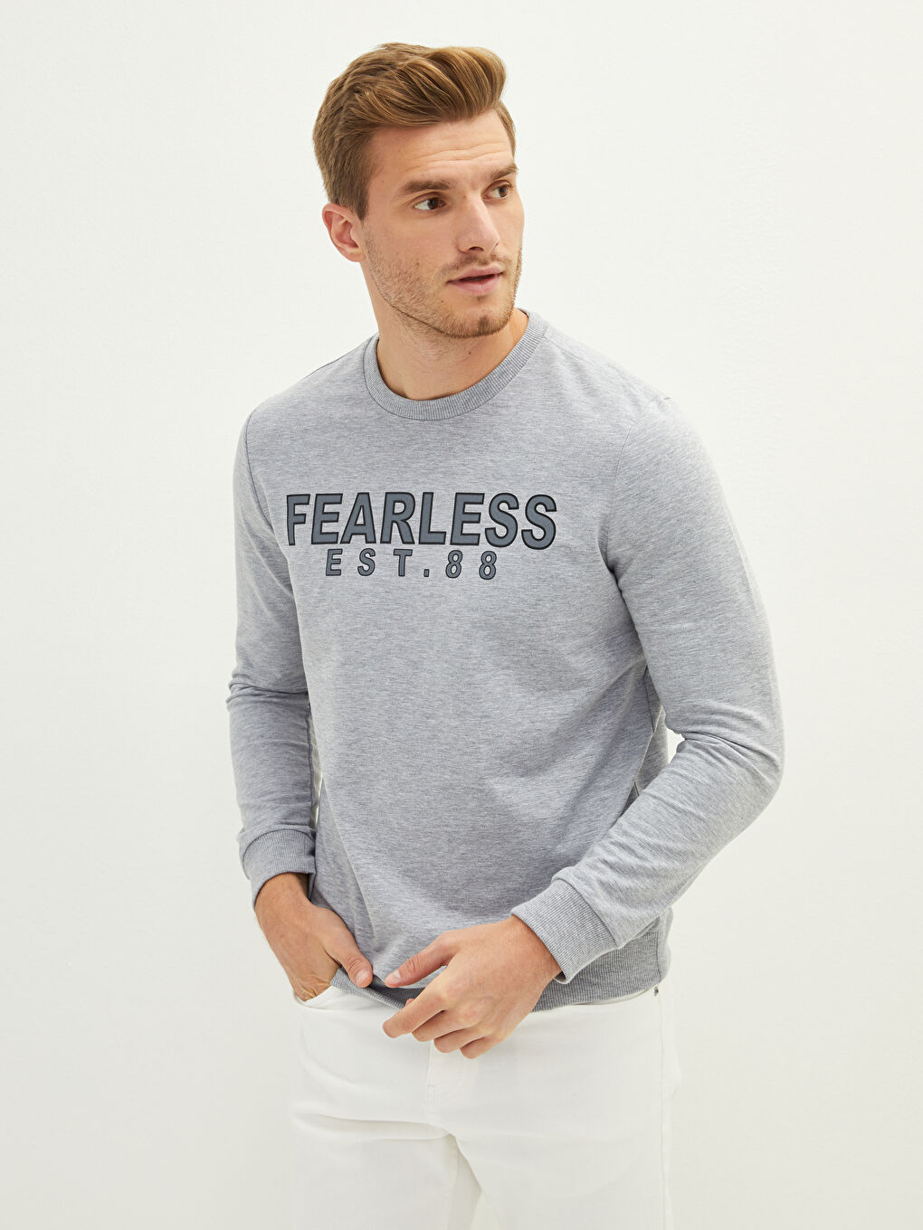 Rundhalsausschnitt Langarm Bedrucktes Herren-Sweatshirt