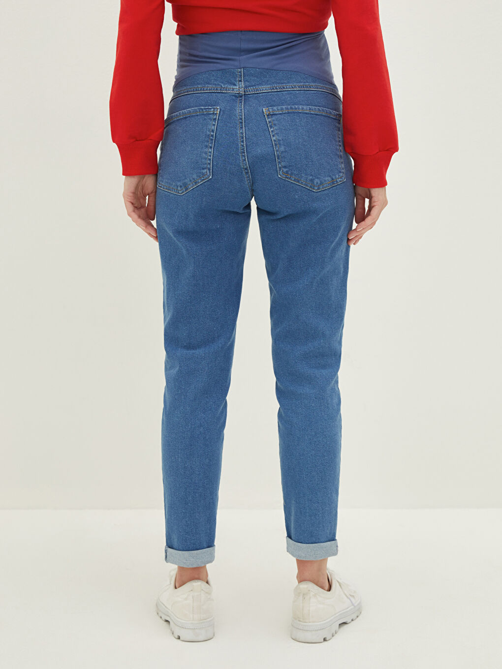 Τζιν Εγκυμοσύνης Rodeo με Κανονική Εφαρμογή, Κανονική Τσέπη και Λεπτομέρειες με Ψηλόμεσο Λάστιχο-4