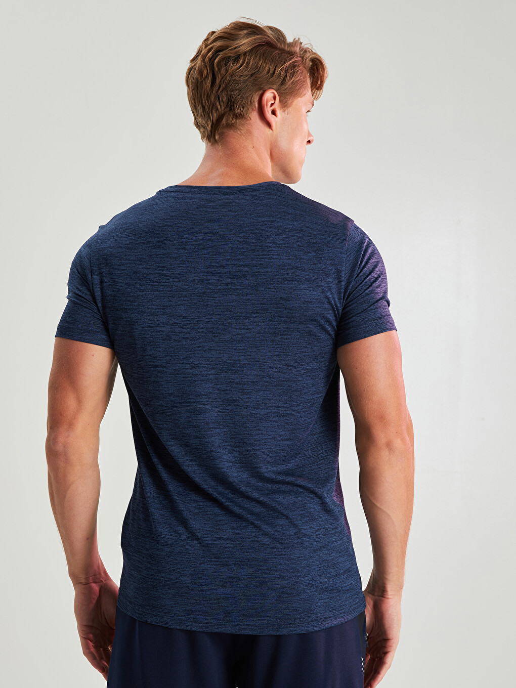 T-shirt Sportiv Me Jakë Të Rrumbullakët Dhe Mëngë Të Shkurtra Për Burra-4