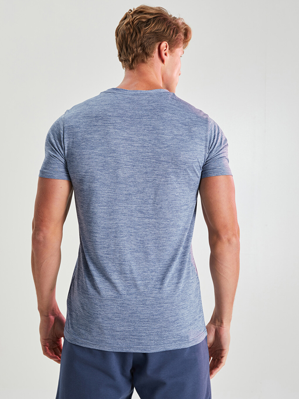 T-shirt Sportiv Me Jakë Të Rrumbullakët Dhe Mëngë Të Shkurtra Për Burra-4