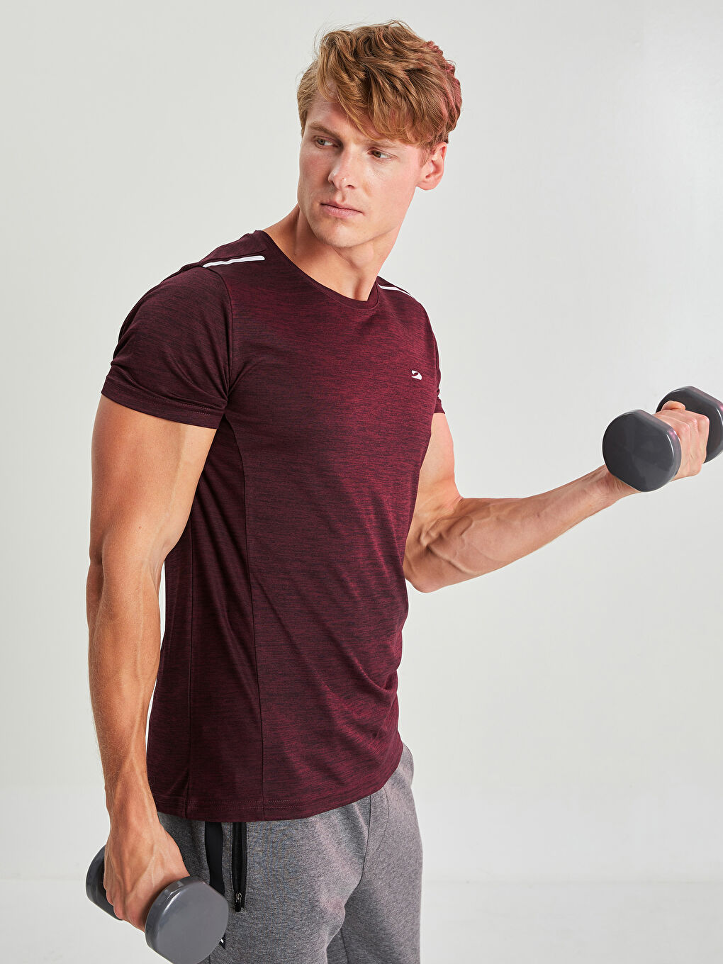 T-shirt de Sport à Manches Courtes pour Hommes avec Col Rond