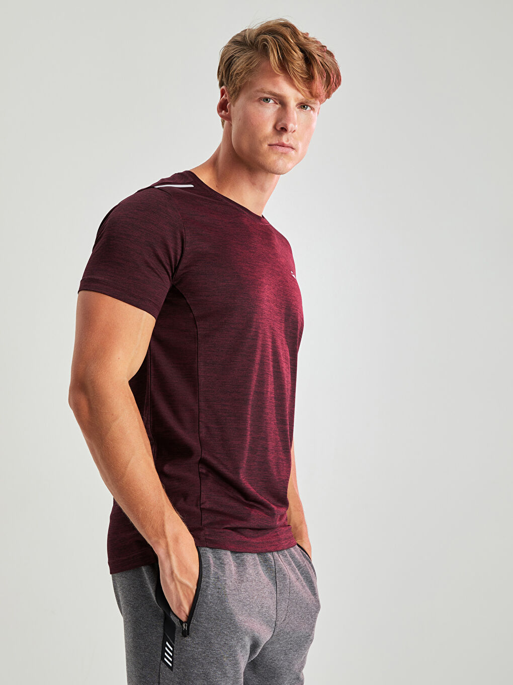 T-shirt de Sport à Manches Courtes pour Hommes avec Col Rond-1