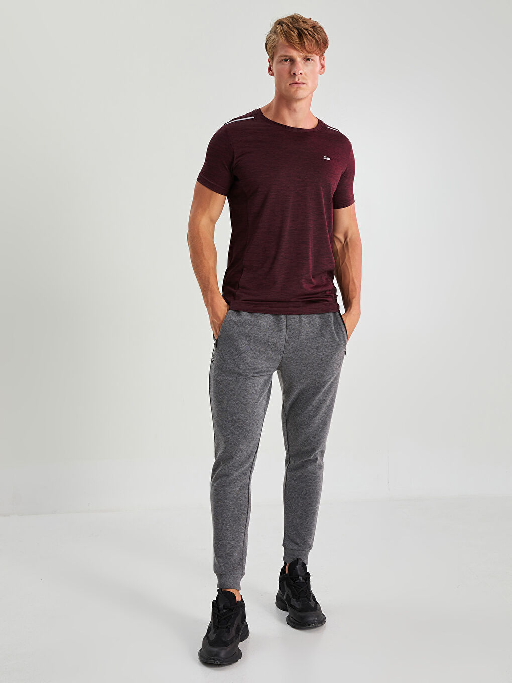 T-shirt de Sport à Manches Courtes pour Hommes avec Col Rond-2