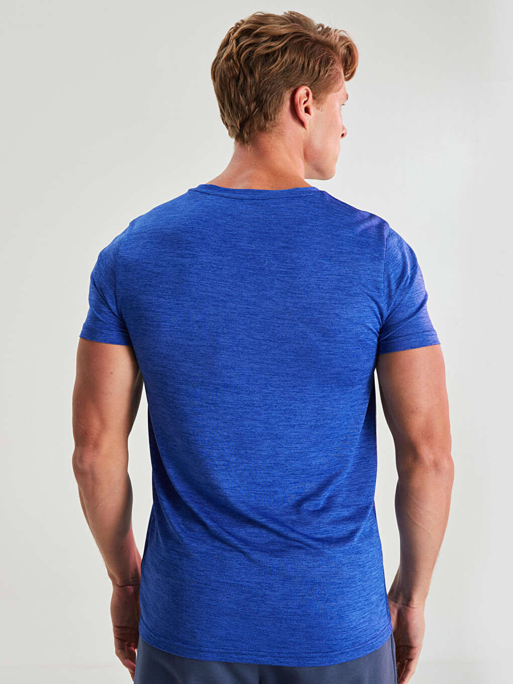 T-shirt Sportiv Me Jakë Të Rrumbullakët Dhe Mëngë Të Shkurtra Për Burra-4