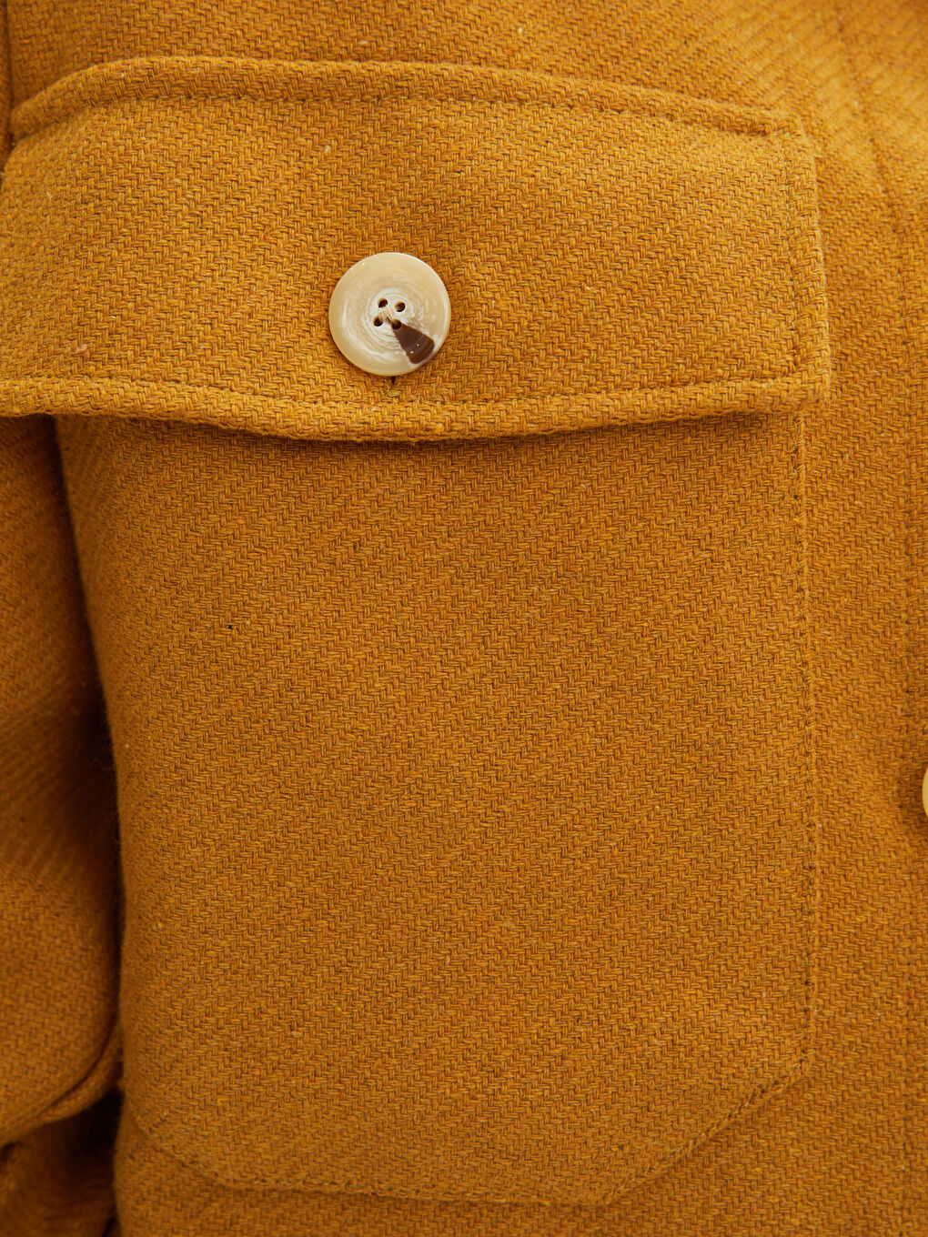 Sarı Önden Düğme Kapamalı Uzun Kollu Kadın Gömlek Ceket-4