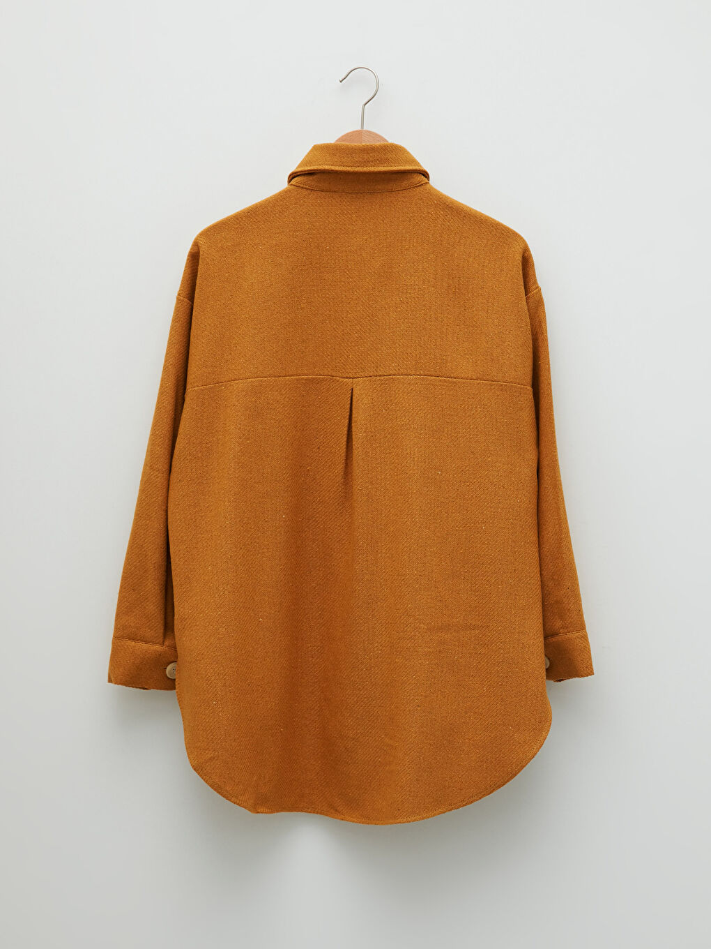 Sarı Önden Düğme Kapamalı Uzun Kollu Kadın Gömlek Ceket-7