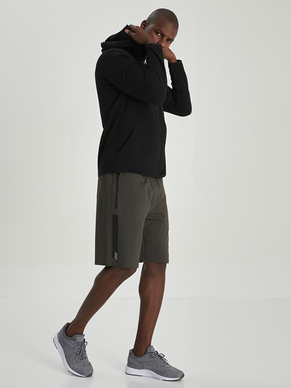 Haki Slim Fit Erkek Spor Şort