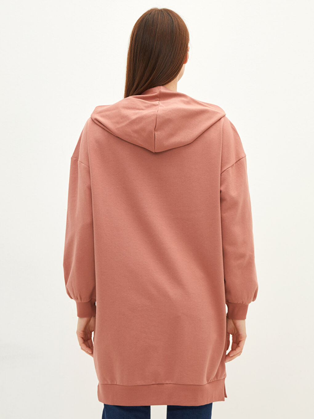 Hooded Collar Printed Long Sleeve Women's Sweatshirt Tunic-4