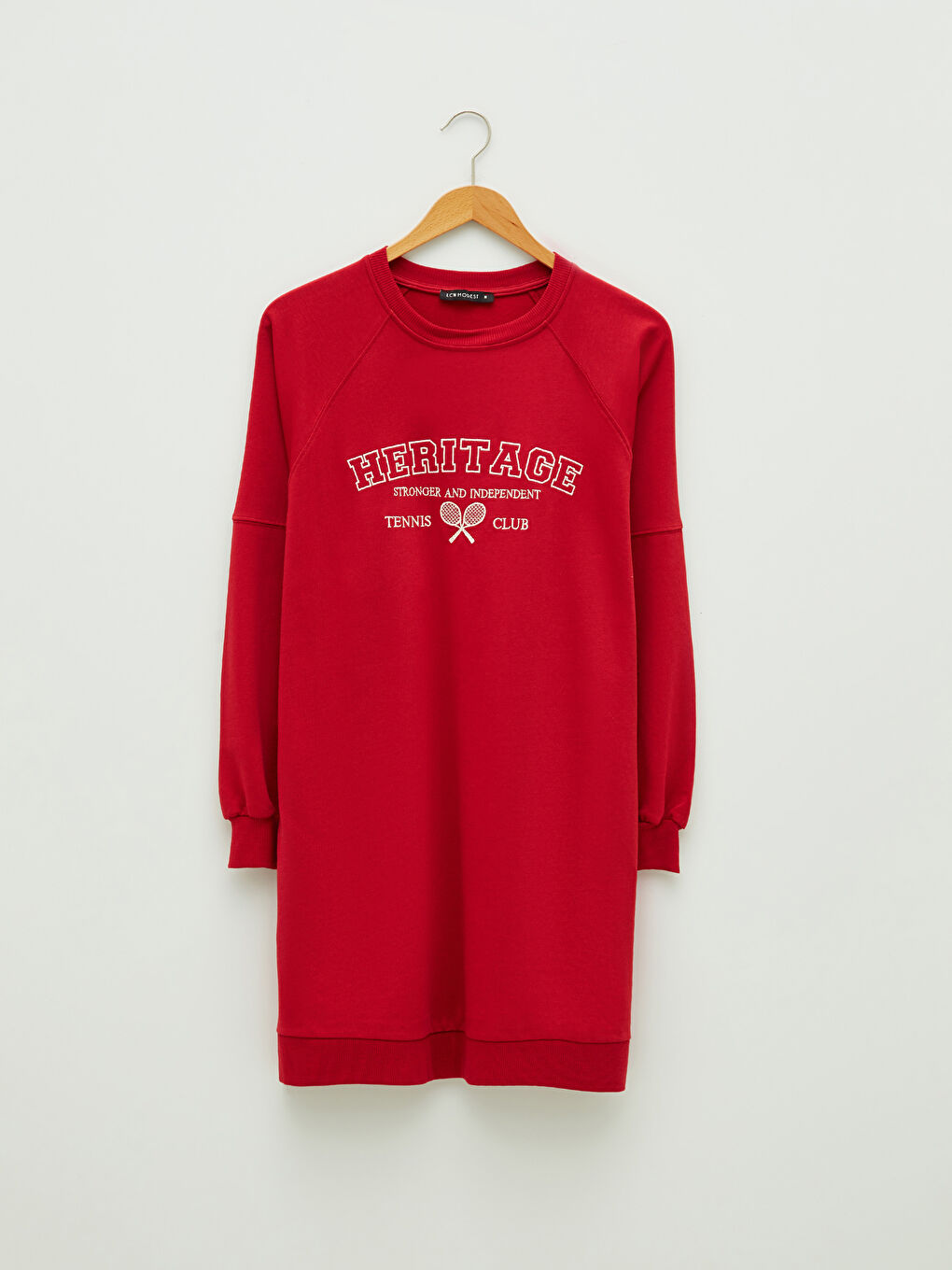 LCW Modest Crew Neck Embroidered Long Sleeve Women's Sweatshirt Tunic -W1G120Z8-RWY