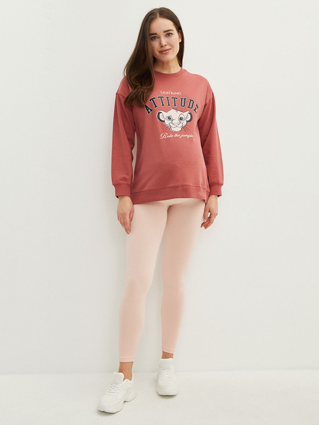 LCWAIKIKI Maternity Crew Neck The Lion King Printed Long Sleeve Maternity Sweatshirt -W1G134Z8-H2X