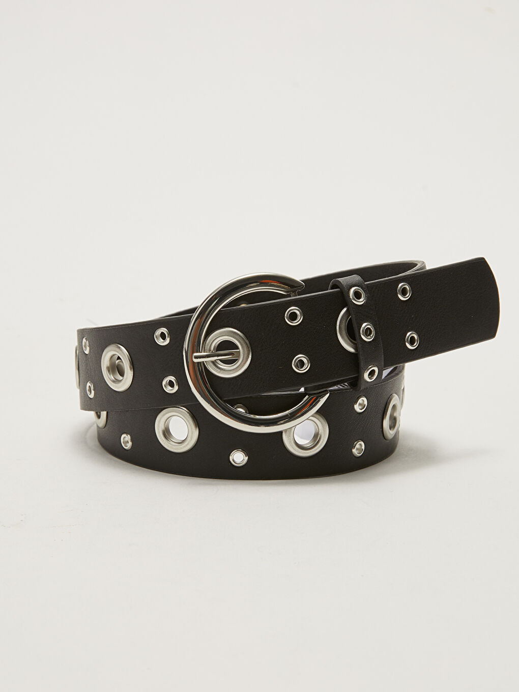 Leather Look Eyelet Detailed Women's Belt