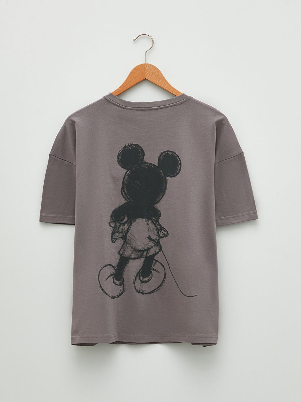 LCW Vision Rundhalsausschnitt Mickey Mouse Bedrucktes Kurzarm Baumwolle T-Shirt für Damen -W1G184Z8-GPL