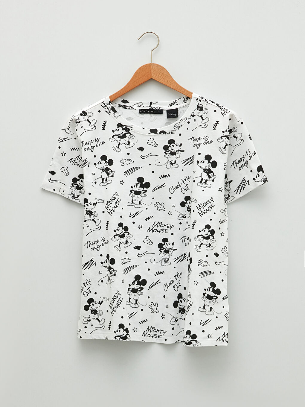 LCW Vision Crew Neck Mickey Mouse Printed Short Sleeve Cotton Women's T-Shirt -W1G185Z8-LU7