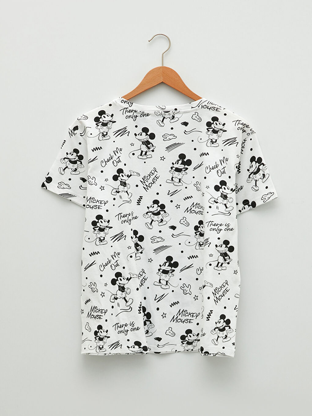 LCW Vision Crew Neck Mickey Mouse Printed Short Sleeve Cotton Women's T-Shirt -W1G185Z8-LU7
