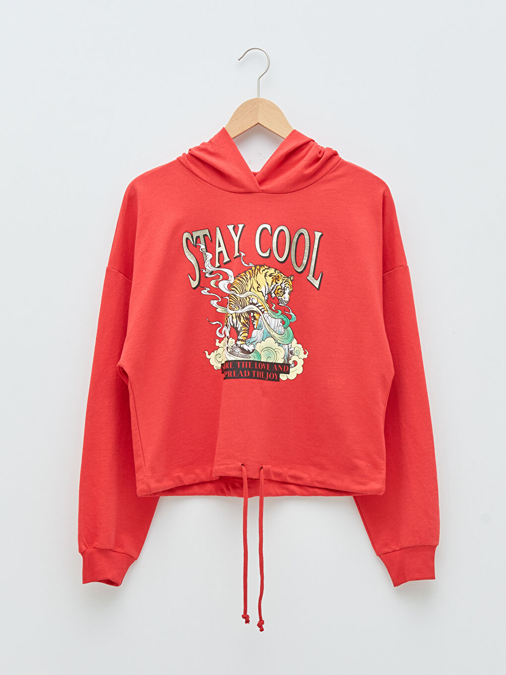 Hanorac pentru Femei cu Glugă, Imprimat și Mânecă Lungă-6