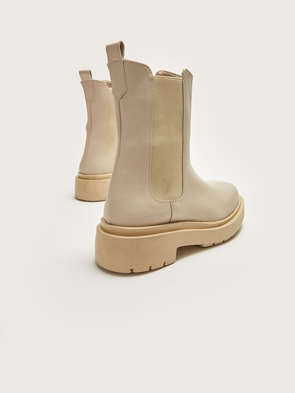 LCW STEPS Leather Look Thick Sole Women's Boots With Elastic Sides -W1G228Z8-D4L
