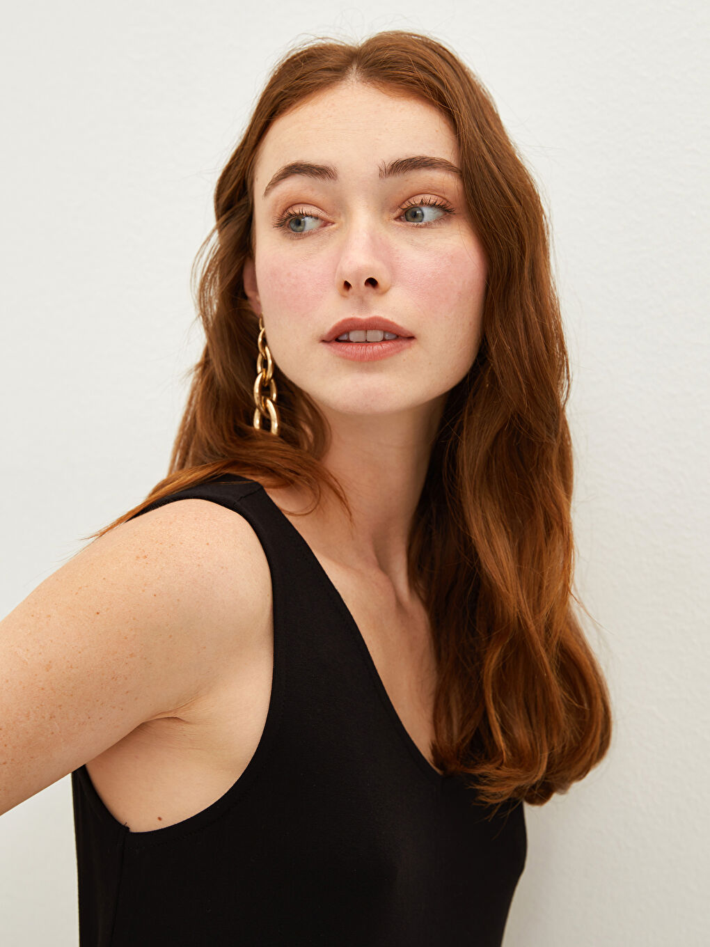 Robe Pour Femmes En Viscose À Bretelles Droites Et Col En V-2