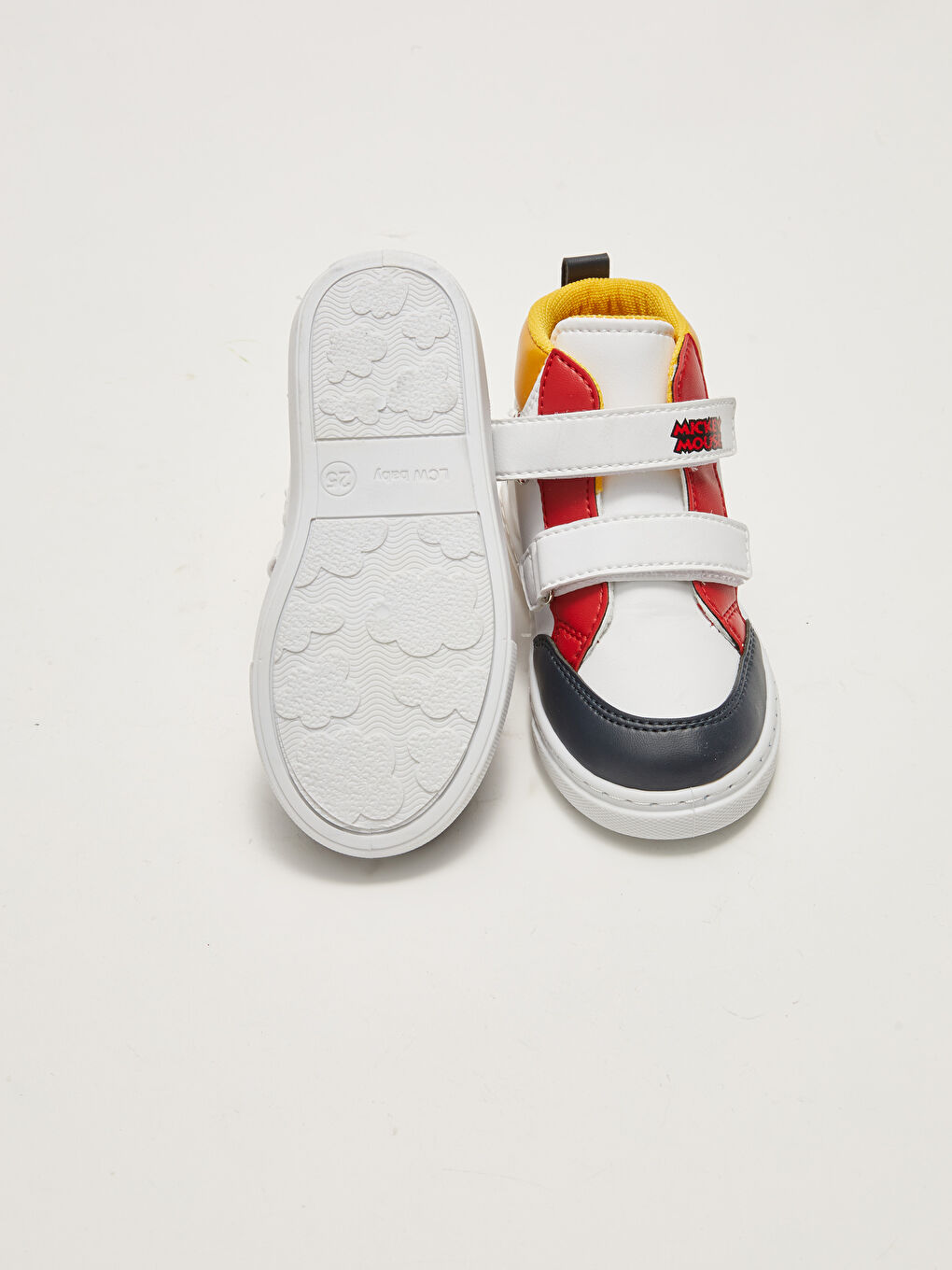 Beyaz Mıckey Mouse Lisanslı Cırt Cırtlı Günlük Bilekli Ayakkabı-1