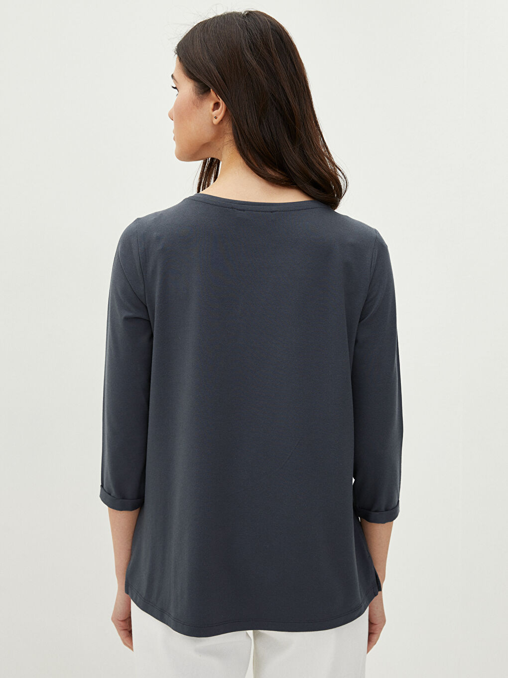 Crew Neck Letter Printed Long Sleeve Women's T-Shirt-4