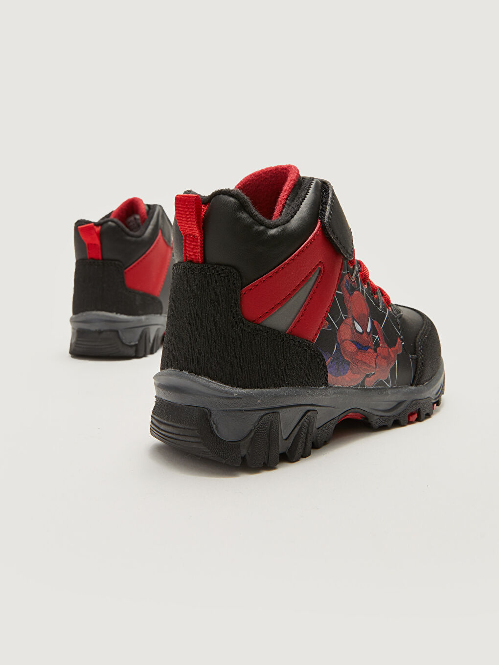 Siyah Spider-Man Lisanslı Cırt Cırtlı Erkek Çocuk Trekking Bot-4