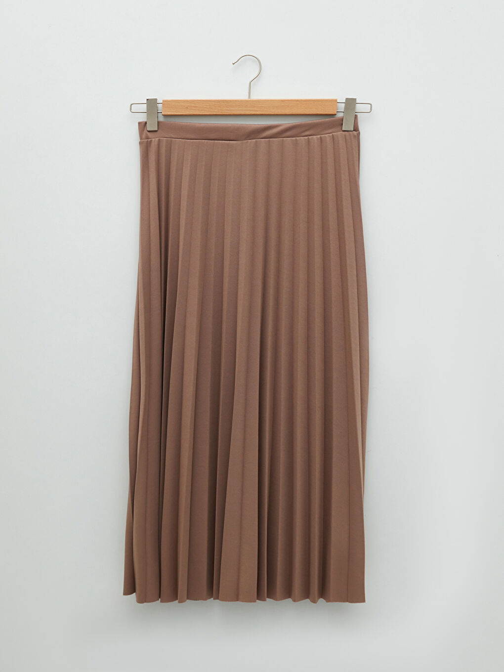 Kahverengi LCW Modest Basic Pileli Kadın Etek-6