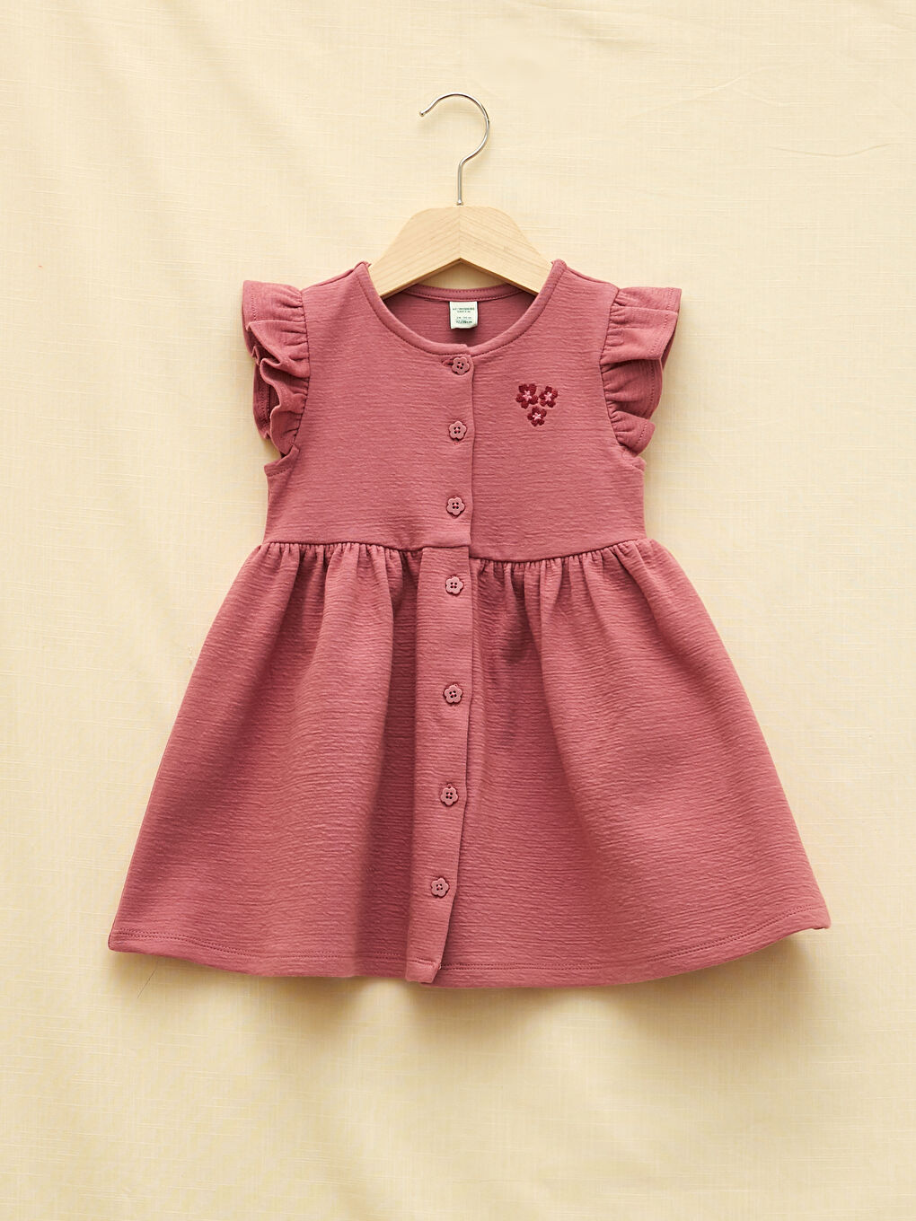 Crew Neck Short Sleeve Baby Girls' Dress