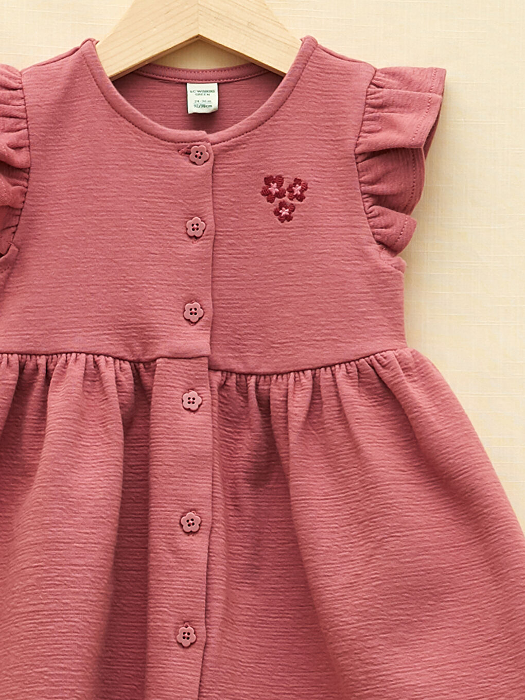 Crew Neck Short Sleeve Baby Girls' Dress-2