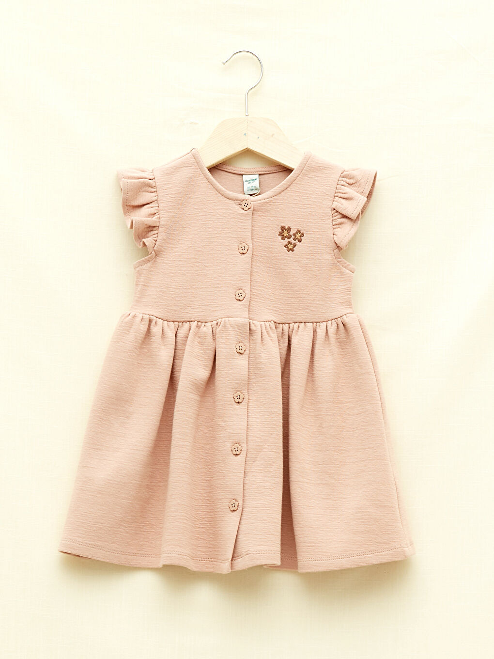 Crew Neck Short Sleeve Baby Girls' Dress