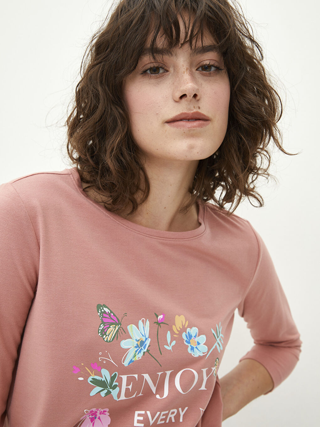 Crew Neck Printed Women's T-Shirt-1