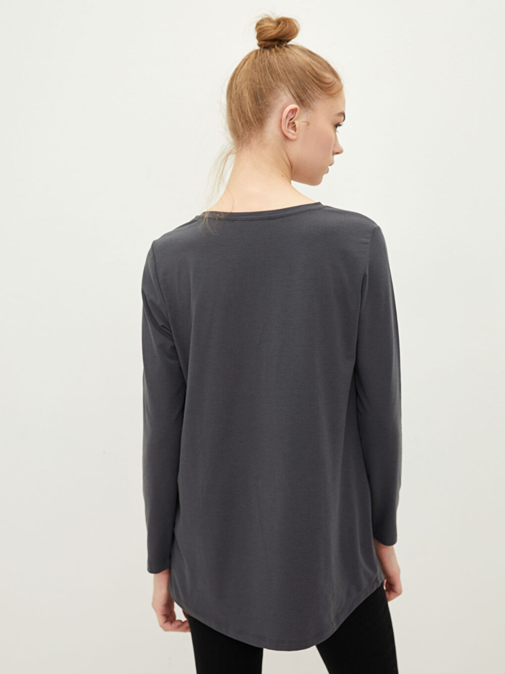 Crew Neck Letter Printed Long Sleeve Women's T-Shirt-3