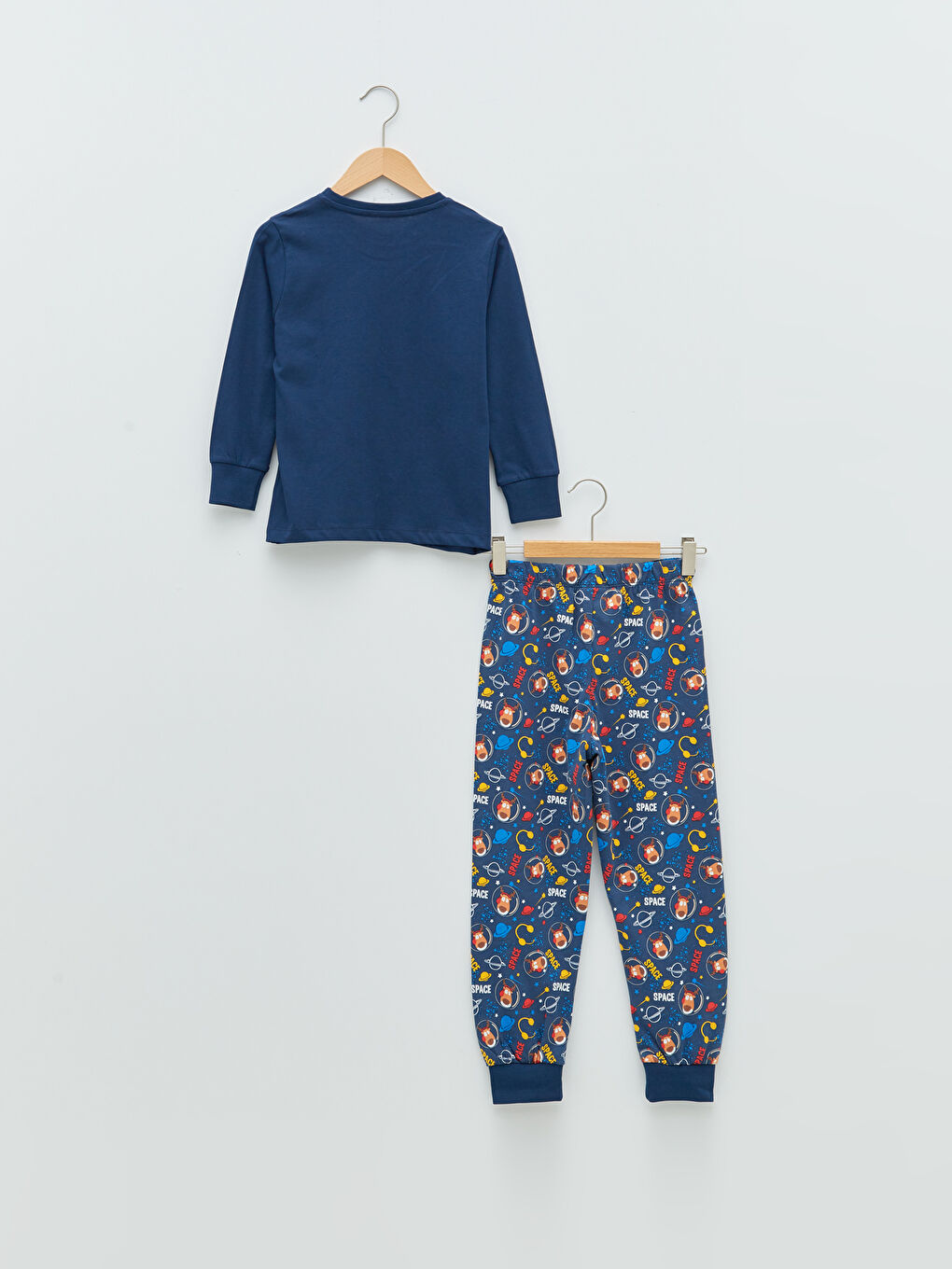 Crew Neck Printed Long Sleeve Boys' Pyjama Set-1