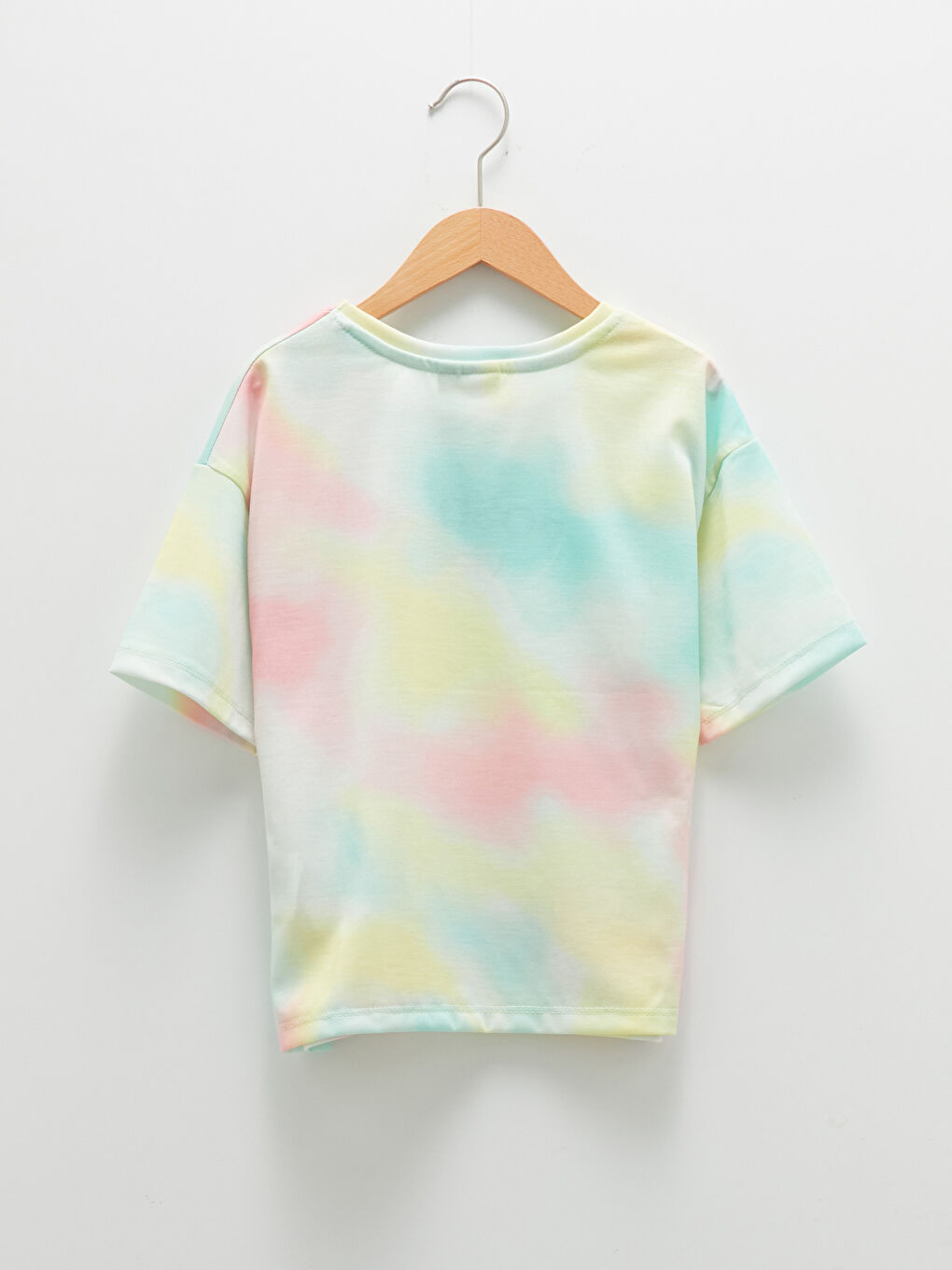 Karışık Bisiklet Yaka Baskılı Kısa Kollu Kız Çocuk Tişört-1