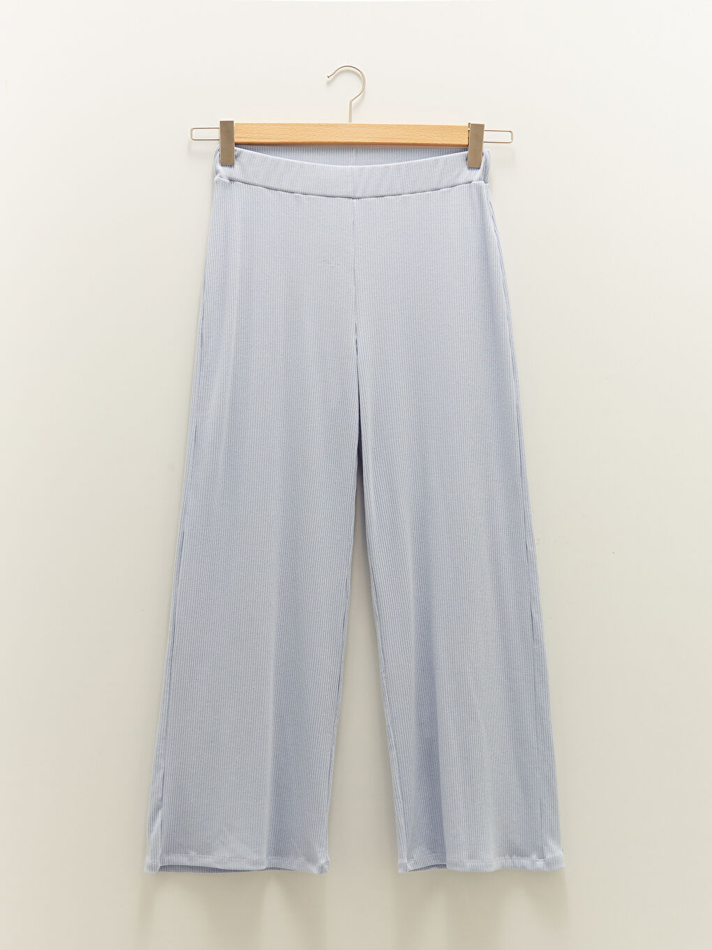 Elasticated Waist Plain Wide Leg Women's Sweatpants-5