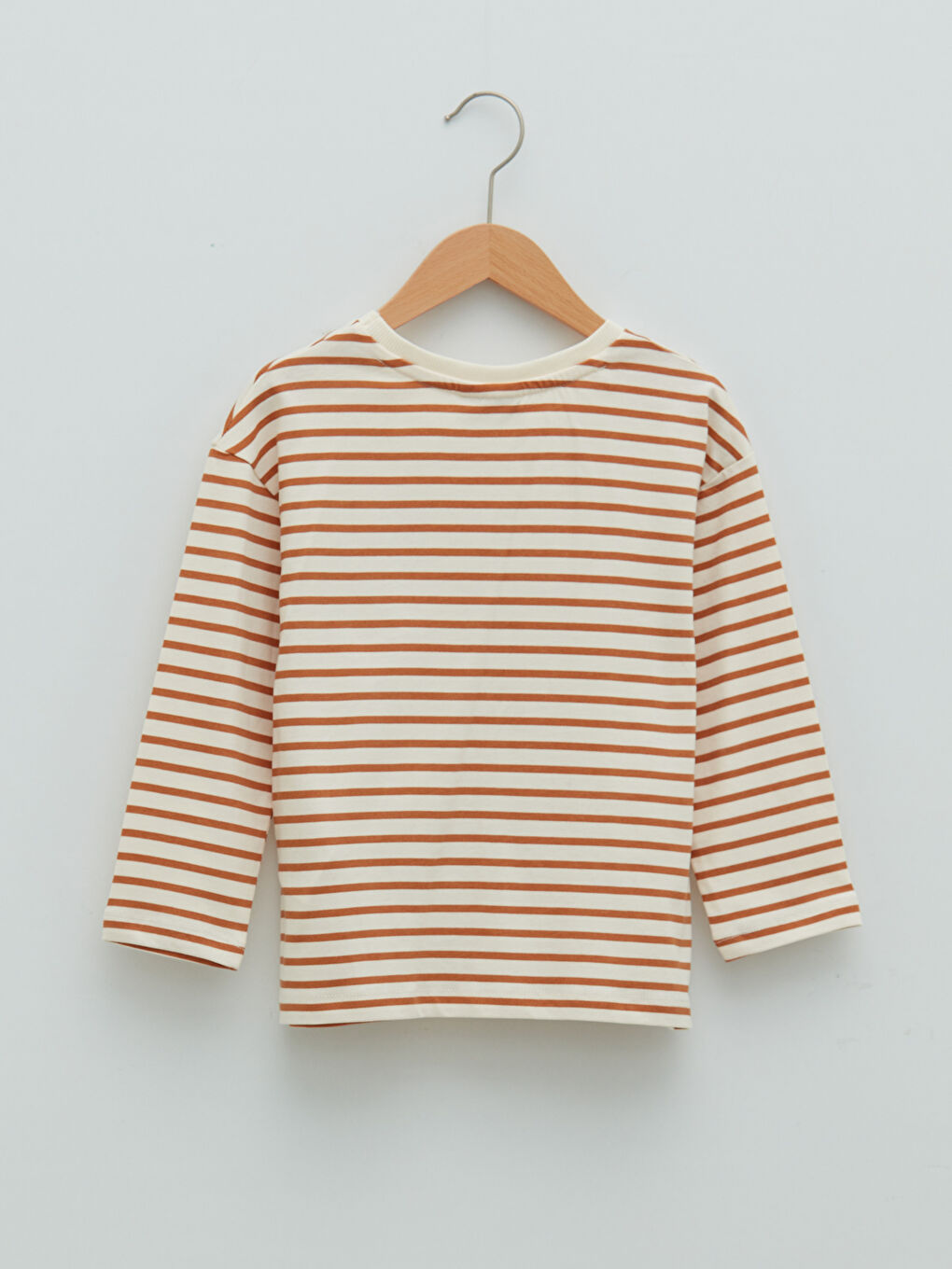 Crew Neck Striped Long Sleeve Girls' T-Shirt-1