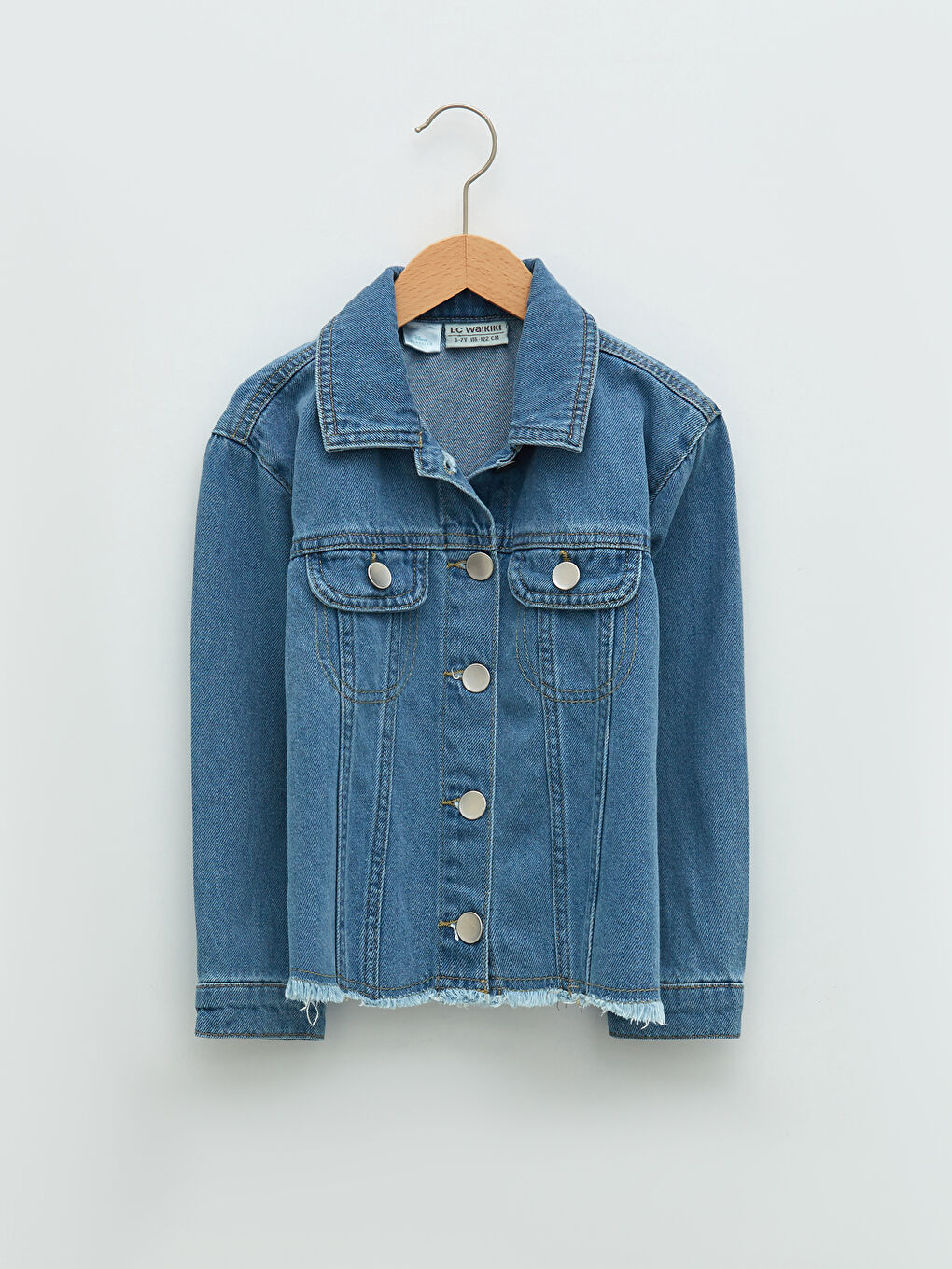 İndigo Gömlek Yaka Dumbo Baskılı Uzun Kollu Kız Çocuk Jean Ceket