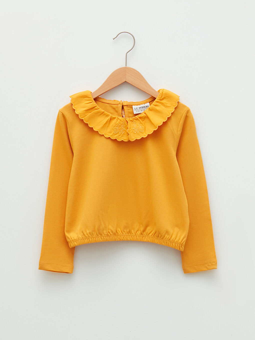 Bebe Collar Basic Long Sleeve Girl T-shirt