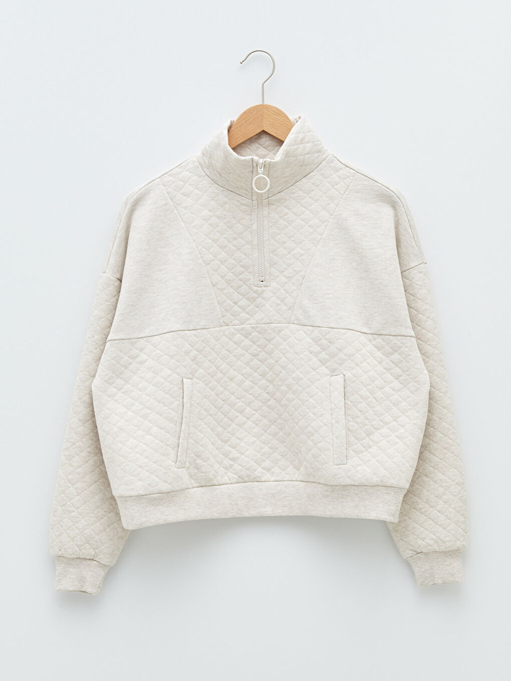 Hanorac pentru Femei cu Guler Tip Pâlnie, Model Matlasat, Mânecă Lungă-5