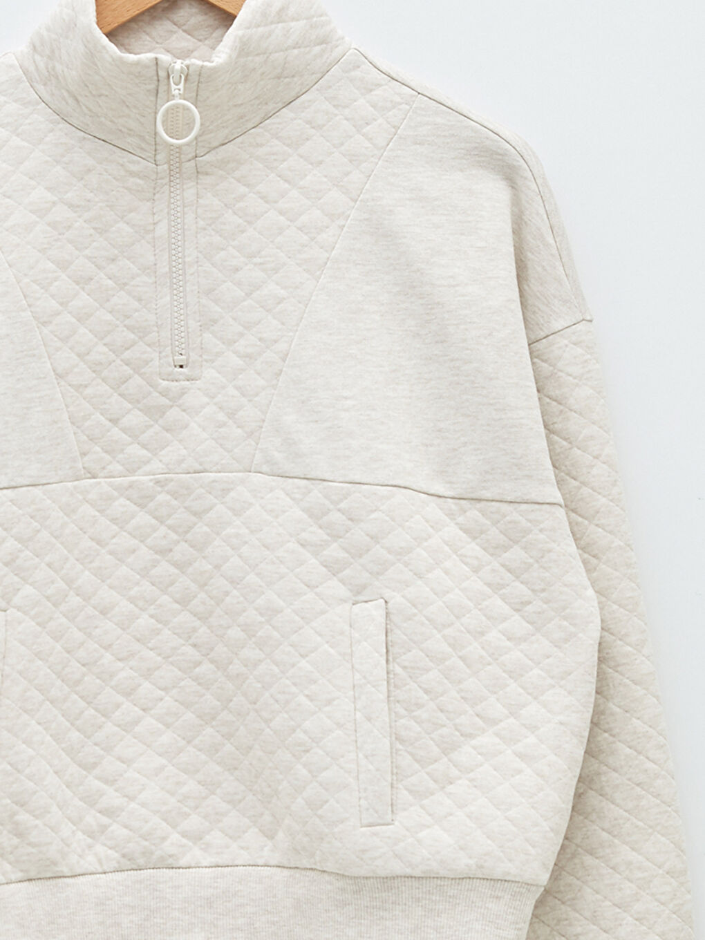 Hanorac pentru Femei cu Guler Tip Pâlnie, Model Matlasat, Mânecă Lungă-7