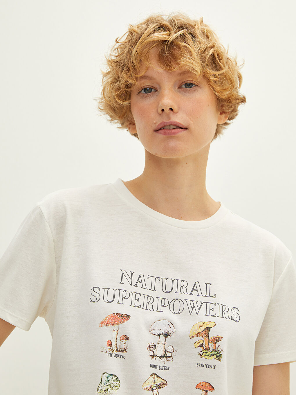 LCW Vision Crew Neck Printed Short Sleeve Women's T-Shirt -W1G525Z8-FEU