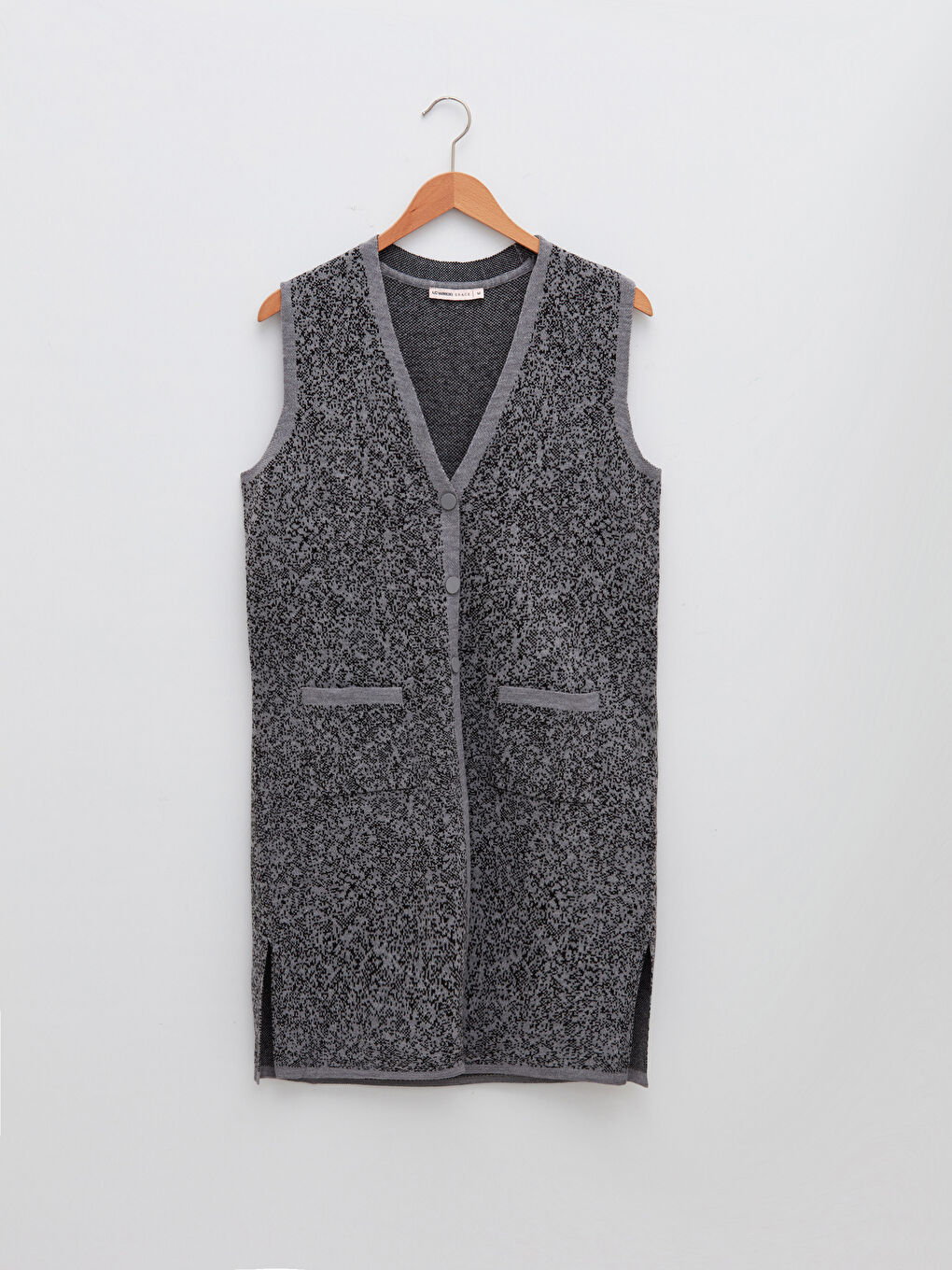 V-Neck Self-Patterned Women's Knitwear Waistcoat-5