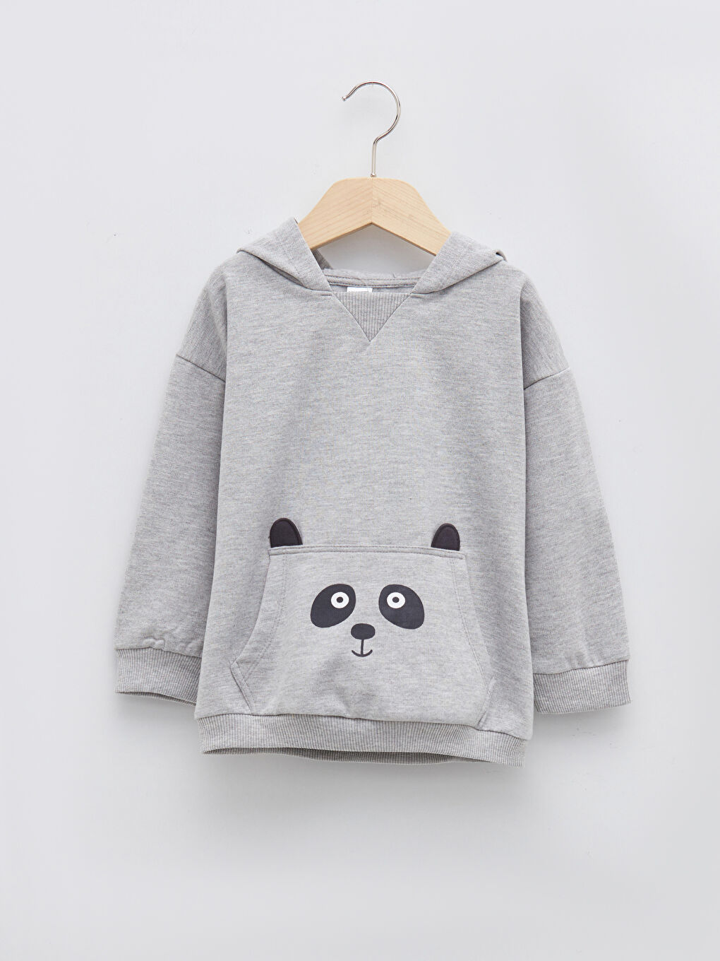 Beyaz Uzun Kollu Baskılı Erkek Bebek Hoodie