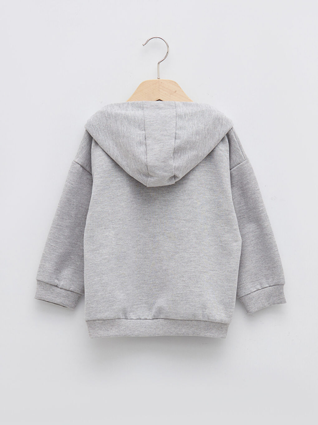 Beyaz Uzun Kollu Baskılı Erkek Bebek Hoodie-1