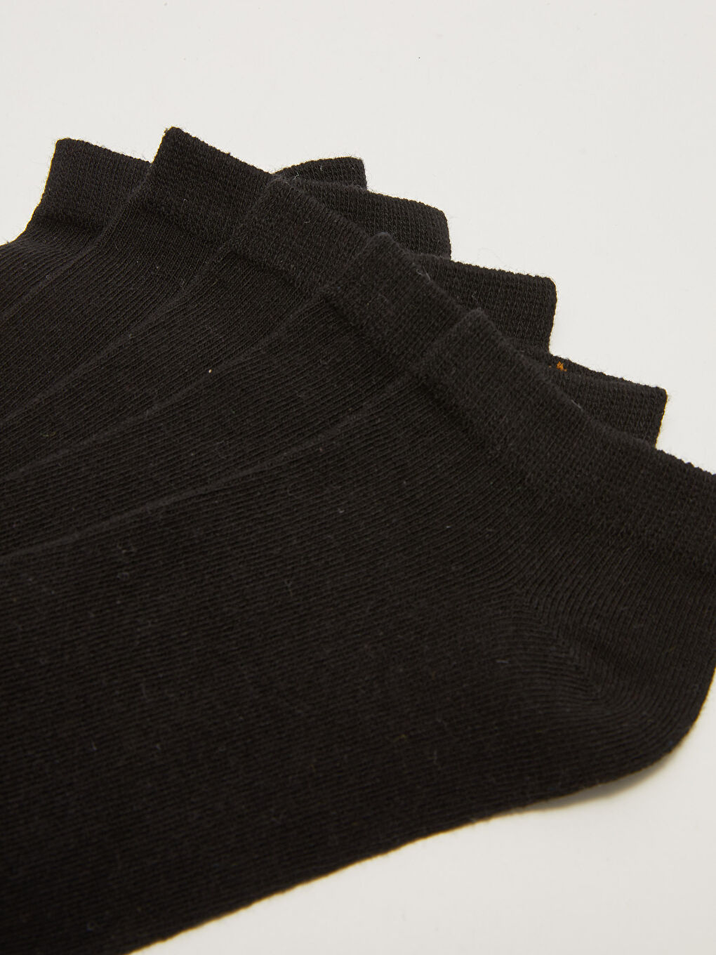 Siyah Kadın Düz Patik Çorap 5'li-2