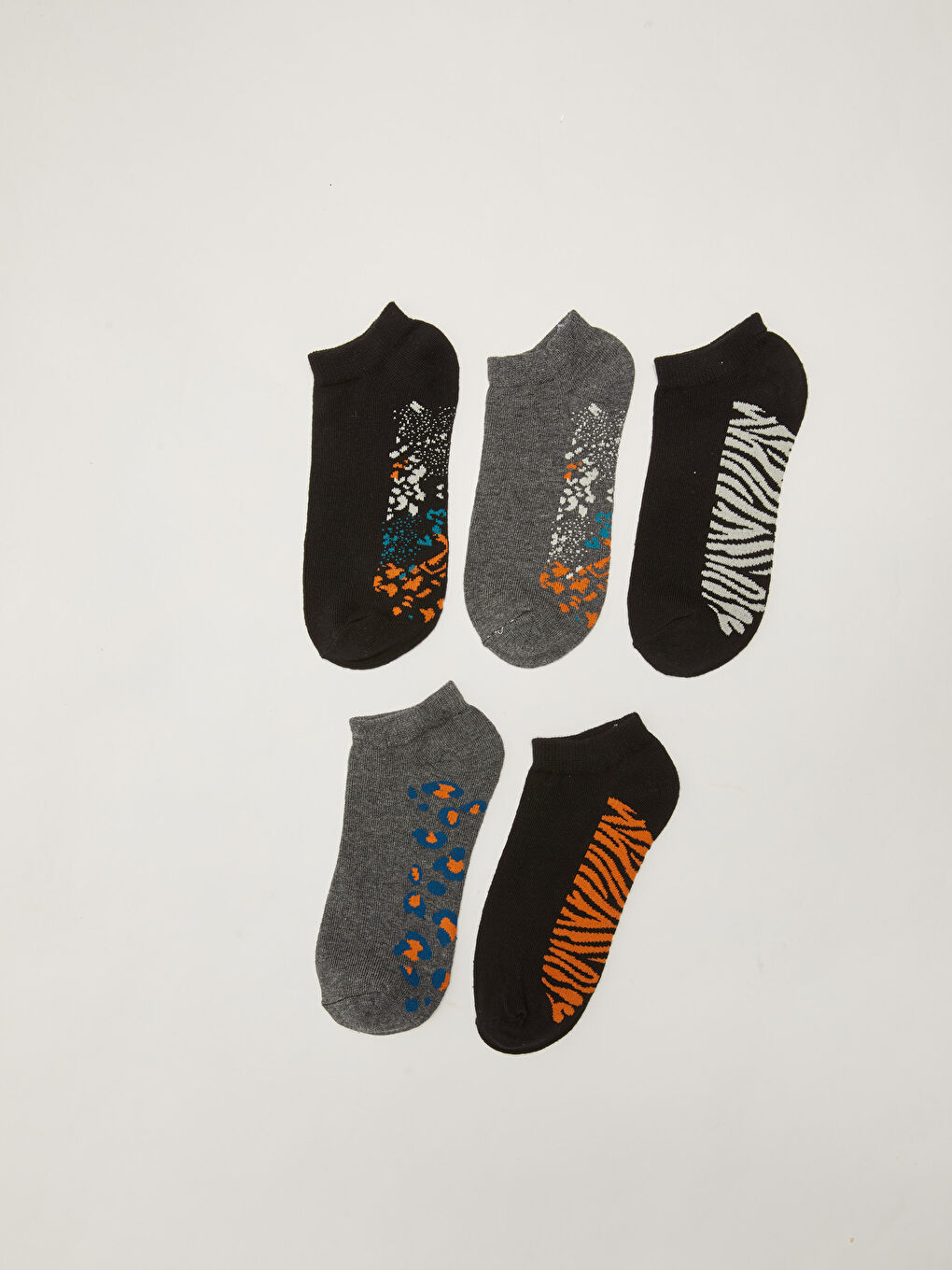 Шарени чорапи за маратонки за жени - 5 броя в опаковка-1