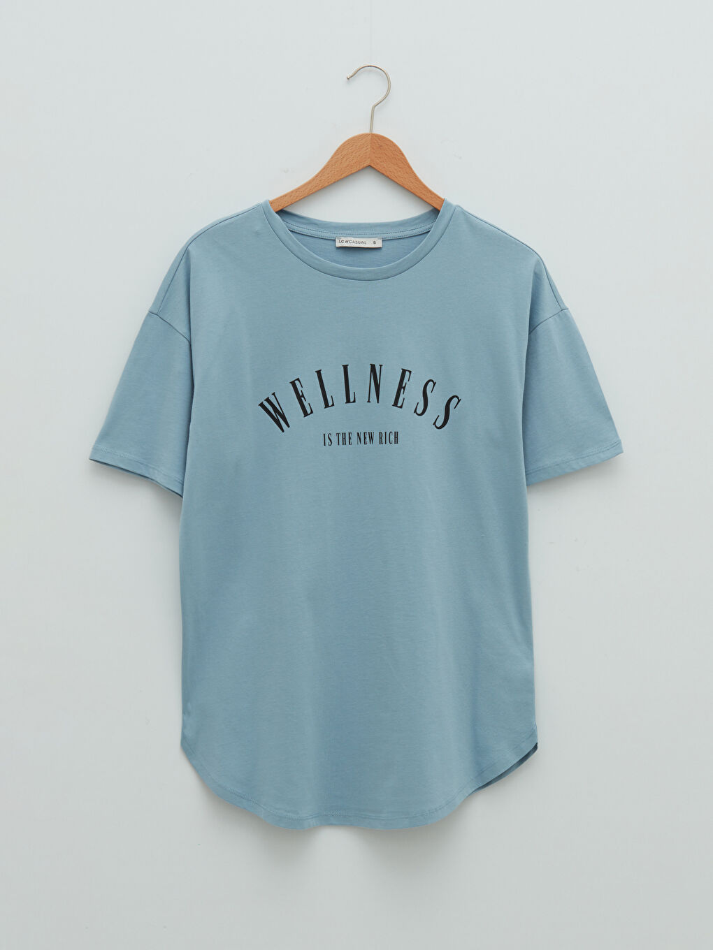 Crew Neck Slogan Printed Short Sleeve Women's Cotton T-Shirt-5