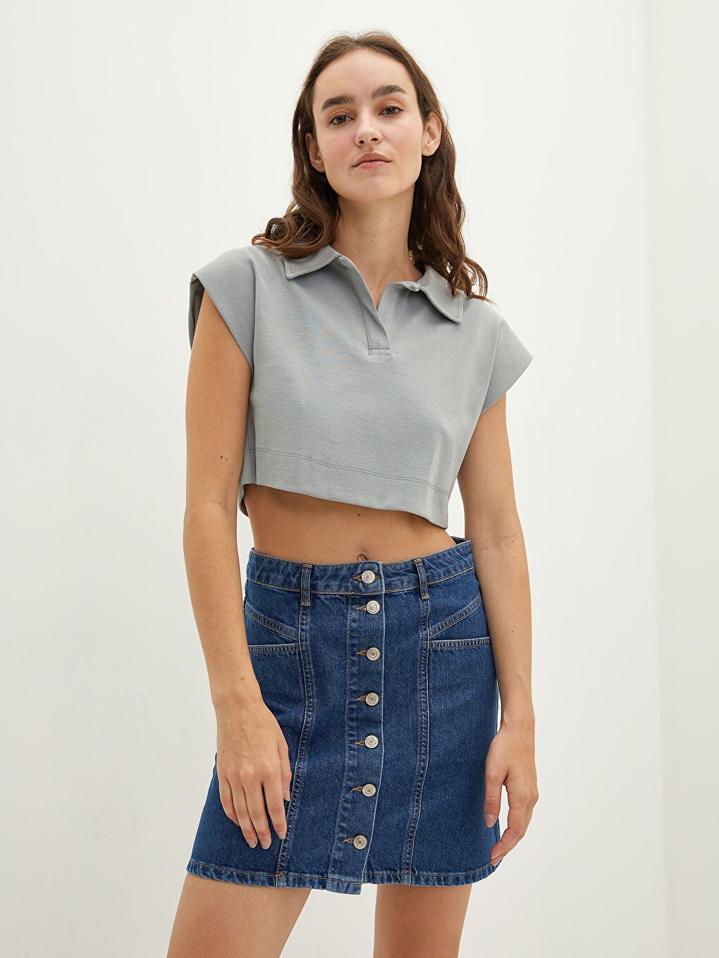 LCW Jeans Für Damen Jeansrock mit Knopfleiste und Taschen -W1G743Z8-507